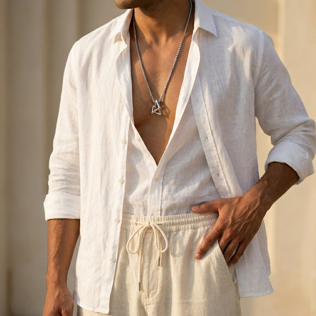 Men's Interlocking Triangle Pendant Necklace