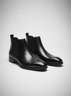 Men's Leather Chelsea Boots with Square Toe