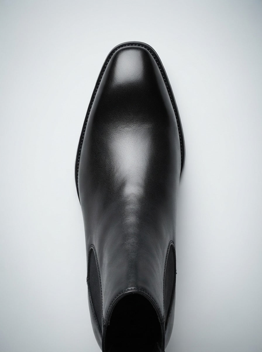 Men's Leather Chelsea Boots with Square Toe