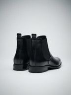 Men's Leather Chelsea Boots with Square Toe