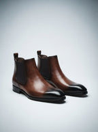 Men's Leather Chelsea Boots with Square Toe
