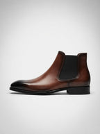 Men's Leather Chelsea Boots with Square Toe