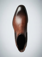 Men's Leather Chelsea Boots with Square Toe