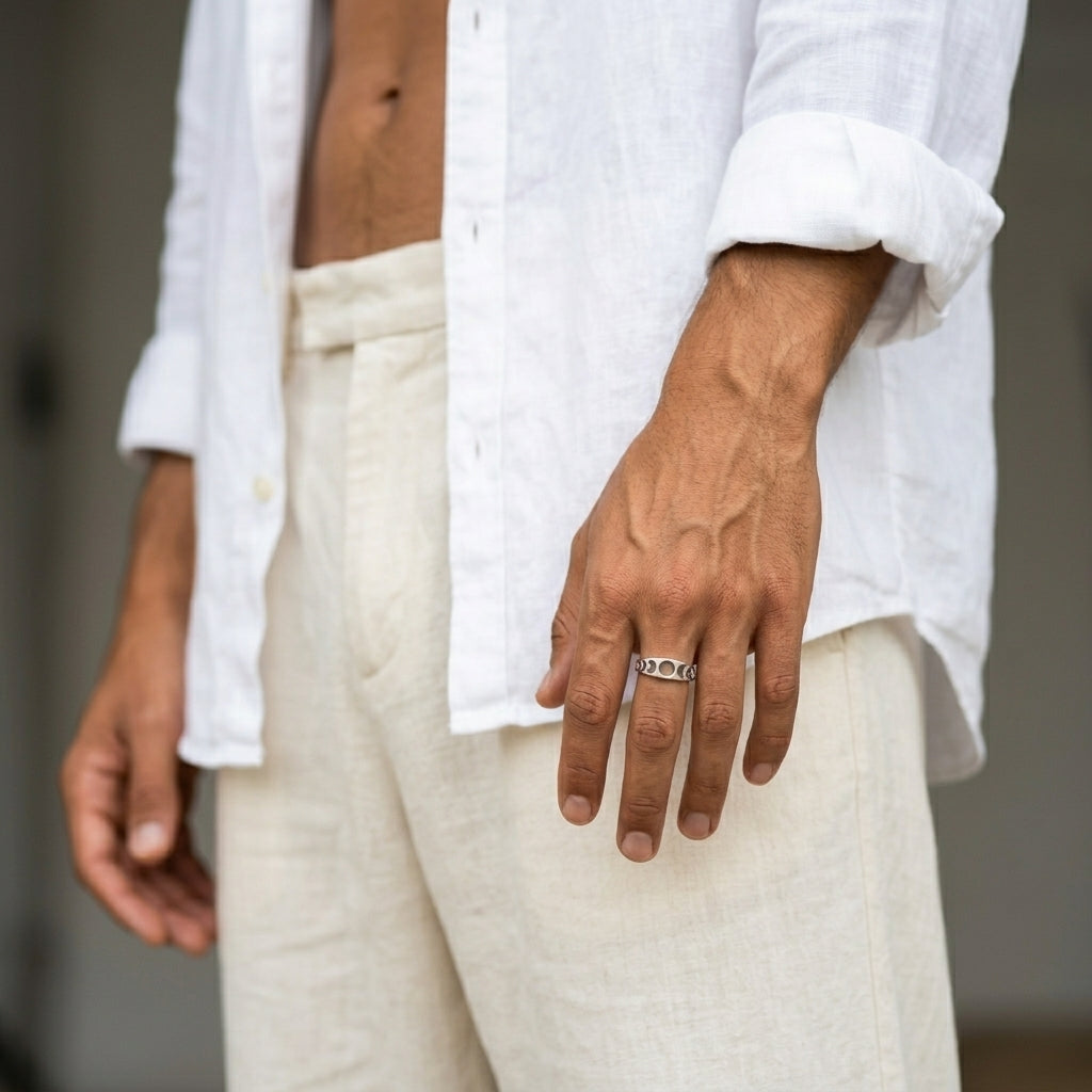 Men's Moon Phase Ring