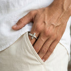 Men's Openwork Cross Ring