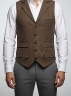 Men's Peak Lapel Single Breasted Wedding Waistcoat