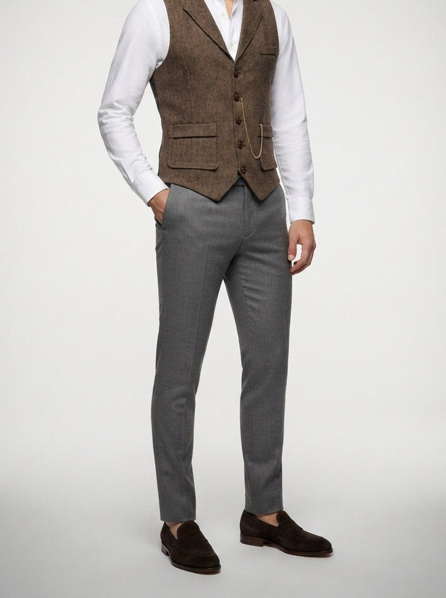 Men's Peak Lapel Single Breasted Wedding Waistcoat