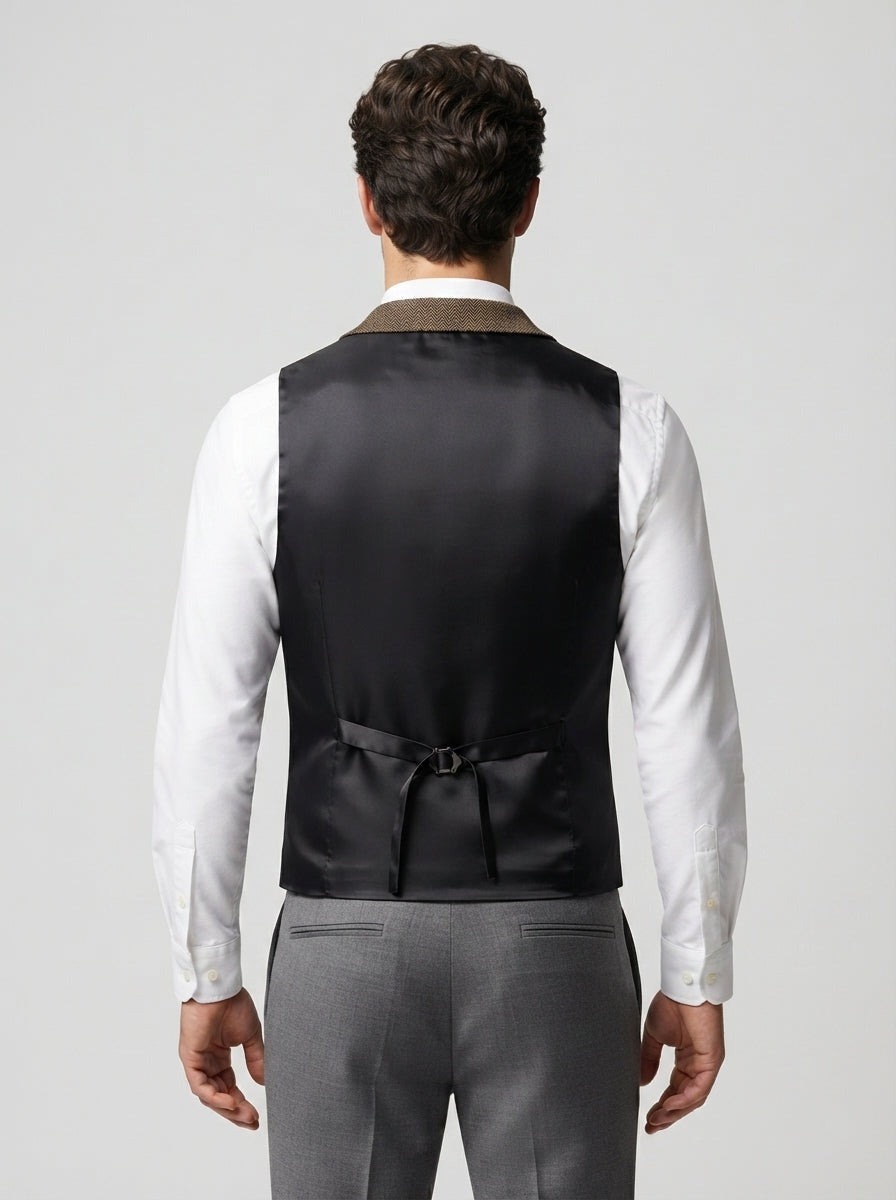 Men's Peak Lapel Single Breasted Wedding Waistcoat