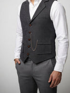 Men's Peak Lapel Single Breasted Wedding Waistcoat