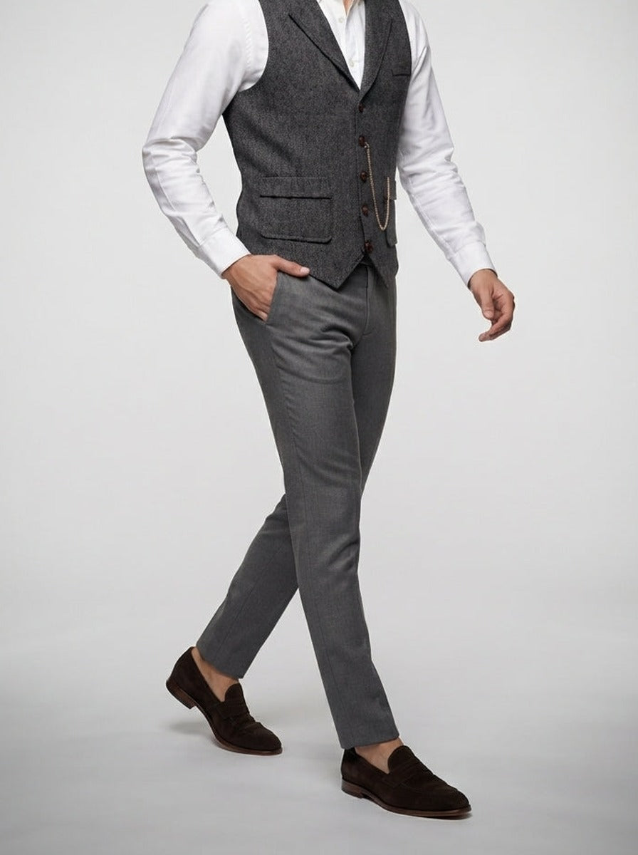 Men's Peak Lapel Single Breasted Wedding Waistcoat