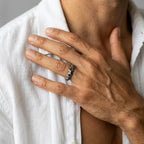 Men's Ribbed Band Ring