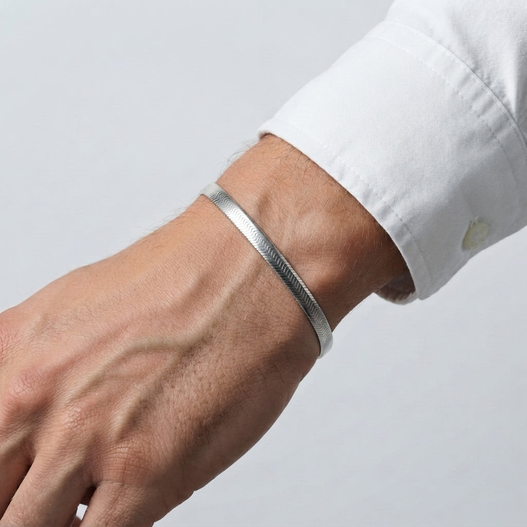 Men's Ribbed Chain Bracelet