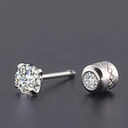 Men's Round-Cut Stud Earrings