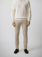 Men's Smart-Casual Knit Long Sleeve Quarter Zip Polo Shirt