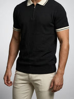 Men's Smart-Casual Knit Quarter Zip Polo Shirt