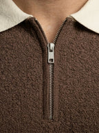 Men's Smart-Casual Knit Quarter Zip Polo Shirt