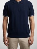 Men's Smart-Casual Knitted Short Sleeve Zip Polo Shirt