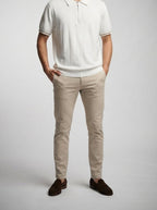 Men's Smart-Casual Knitted Short Sleeve Zip Polo Shirt
