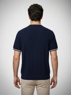 Men's Smart-Casual Knitted Short Sleeve Zip Polo Shirt