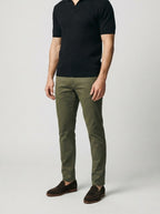 Men's Smart-Casual Ribbed Knit Short Sleeve Polo Shirt with Open Placket