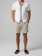 Men's Smart-Casual Short Sleeve Knit Polo Shirt