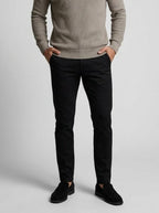 Men's Smart-Casual Waffle Knit Slim Fit Long Sleeve Polo Shirt