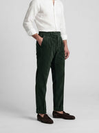 Men's Smart Corduroy Pleated Tapered Trousers