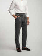 Men's Smart Corduroy Pleated Tapered Trousers