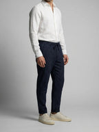 Men's Smart Pinstripe Drawstring Tapered Trousers