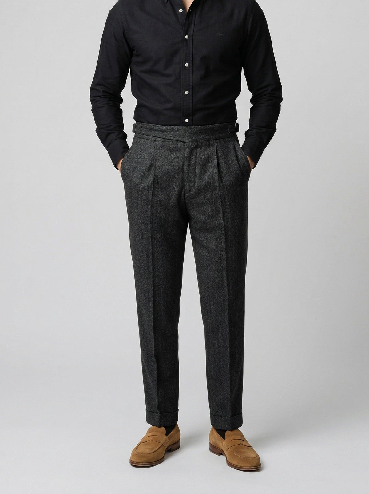 Men's Smart Pleated Tailored Trousers