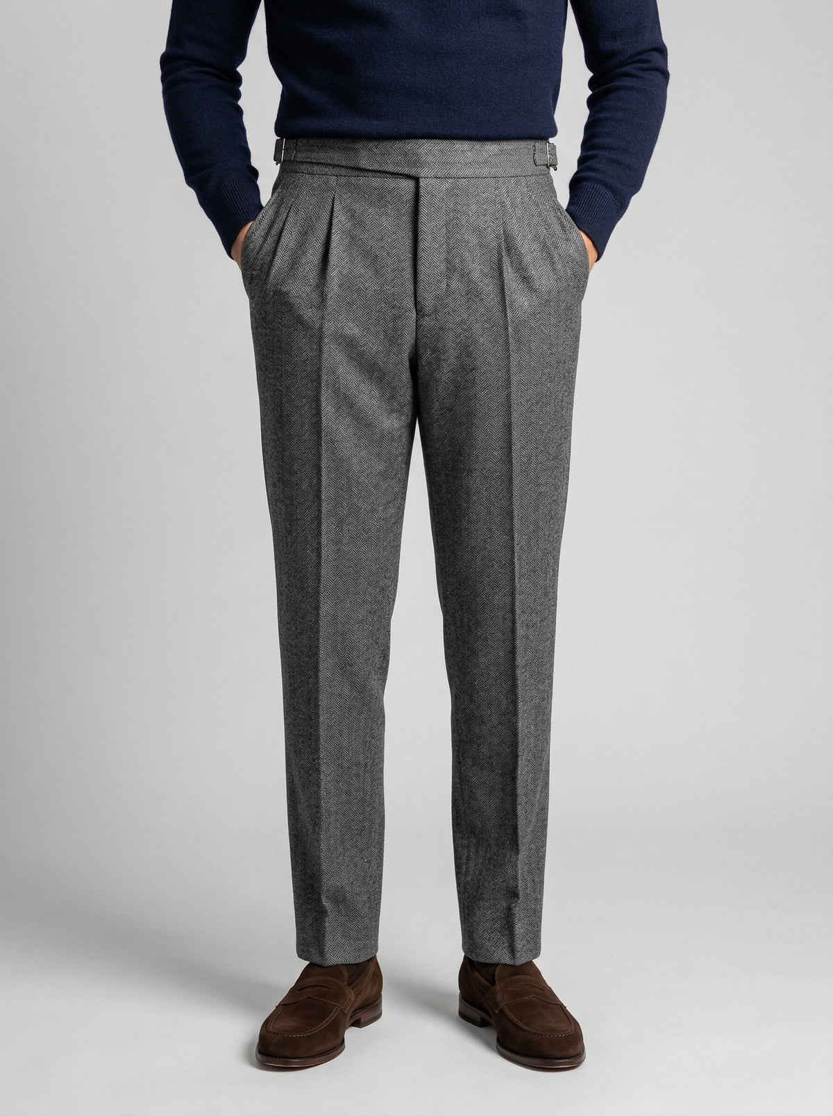 Men's Smart Pleated Tailored Trousers