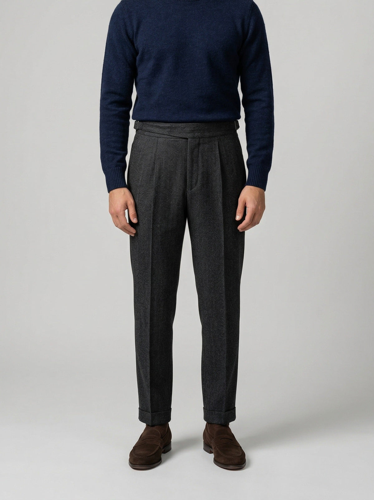 Men's Smart Pleated Tailored Trousers