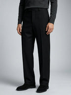 Men's Smart Pleated Wide Leg Suit Trousers
