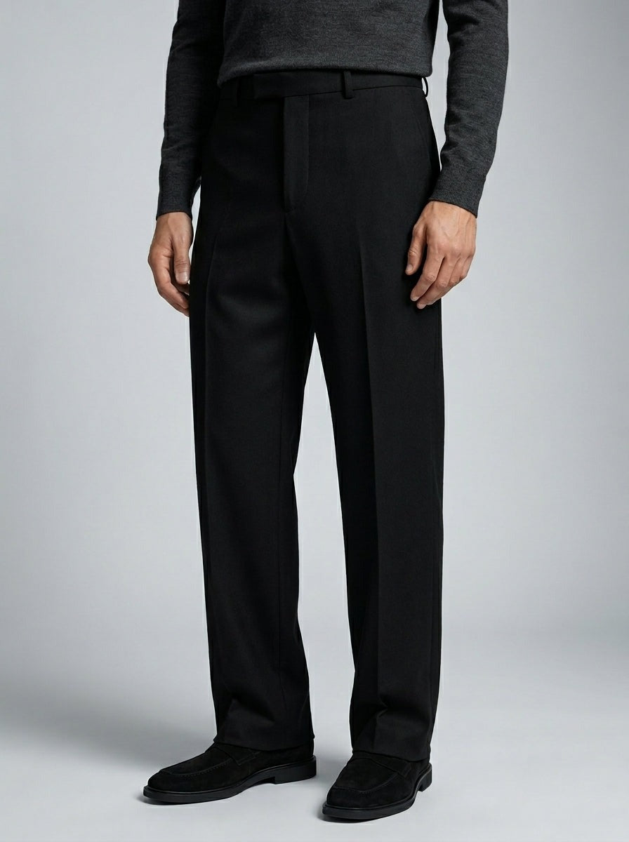 Men's Smart Pleated Wide Leg Suit Trousers