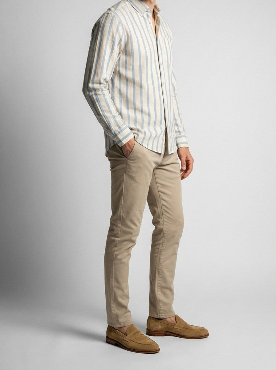 Men's Smart Striped Oxford Button Down Shirt