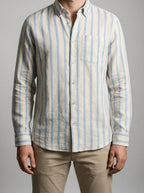 Men's Smart Striped Oxford Button Down Shirt