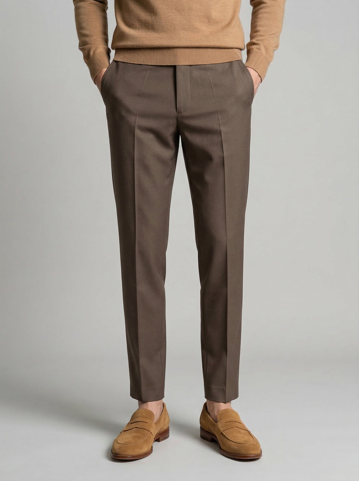 Men's Smart Tapered Tailored Trousers
