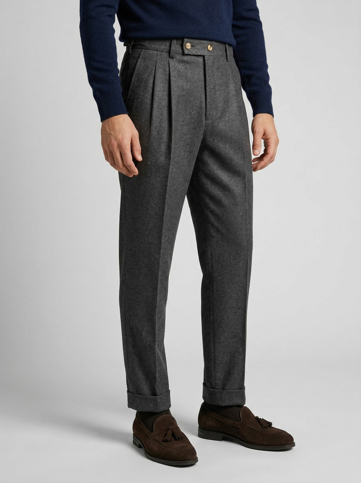 Men's Smart Tapered Tailored Trousers