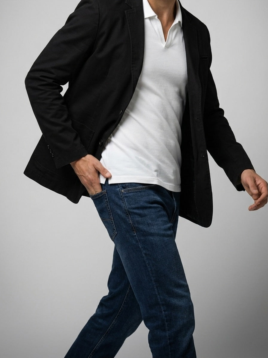Men's Smart Unlined Cotton Blazer with Patch Pockets