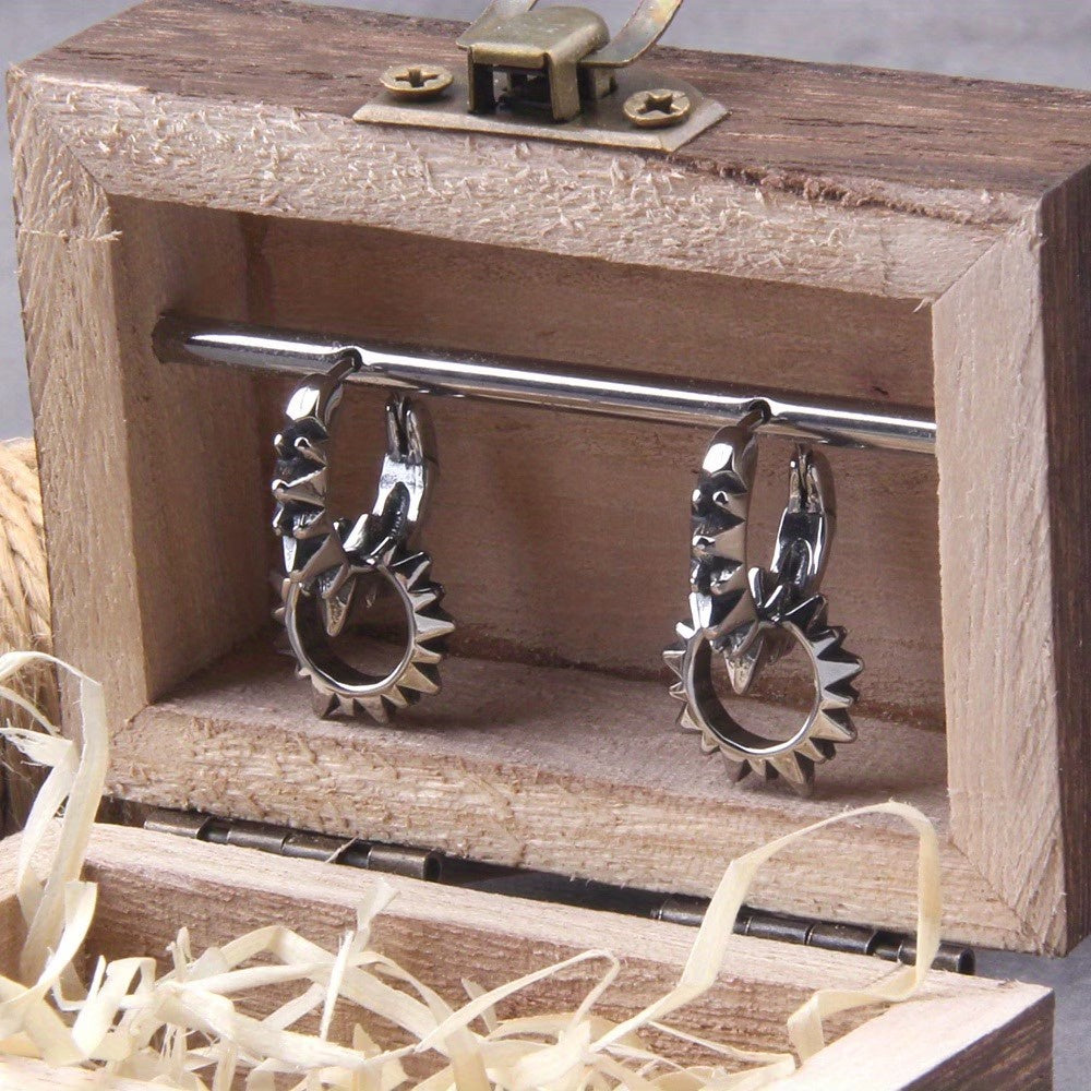 Men's Spiked Hoop Earrings