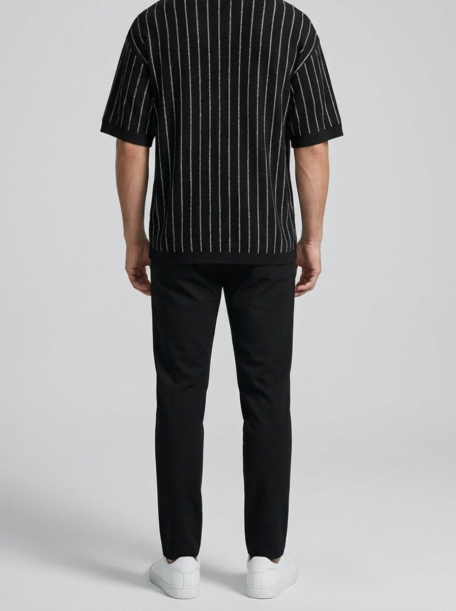 Men's Striped Knit Two-Piece Set