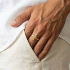 Men's Textured Cross Ring