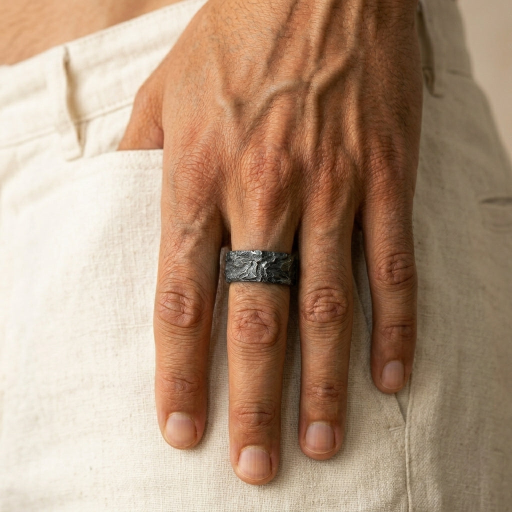 Men's Textured Wrap Ring