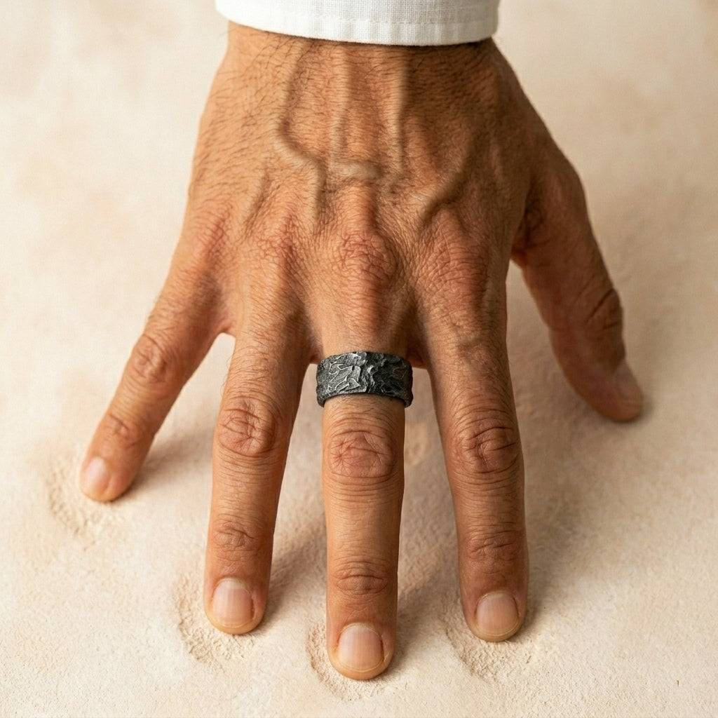 Men's Textured Wrap Ring