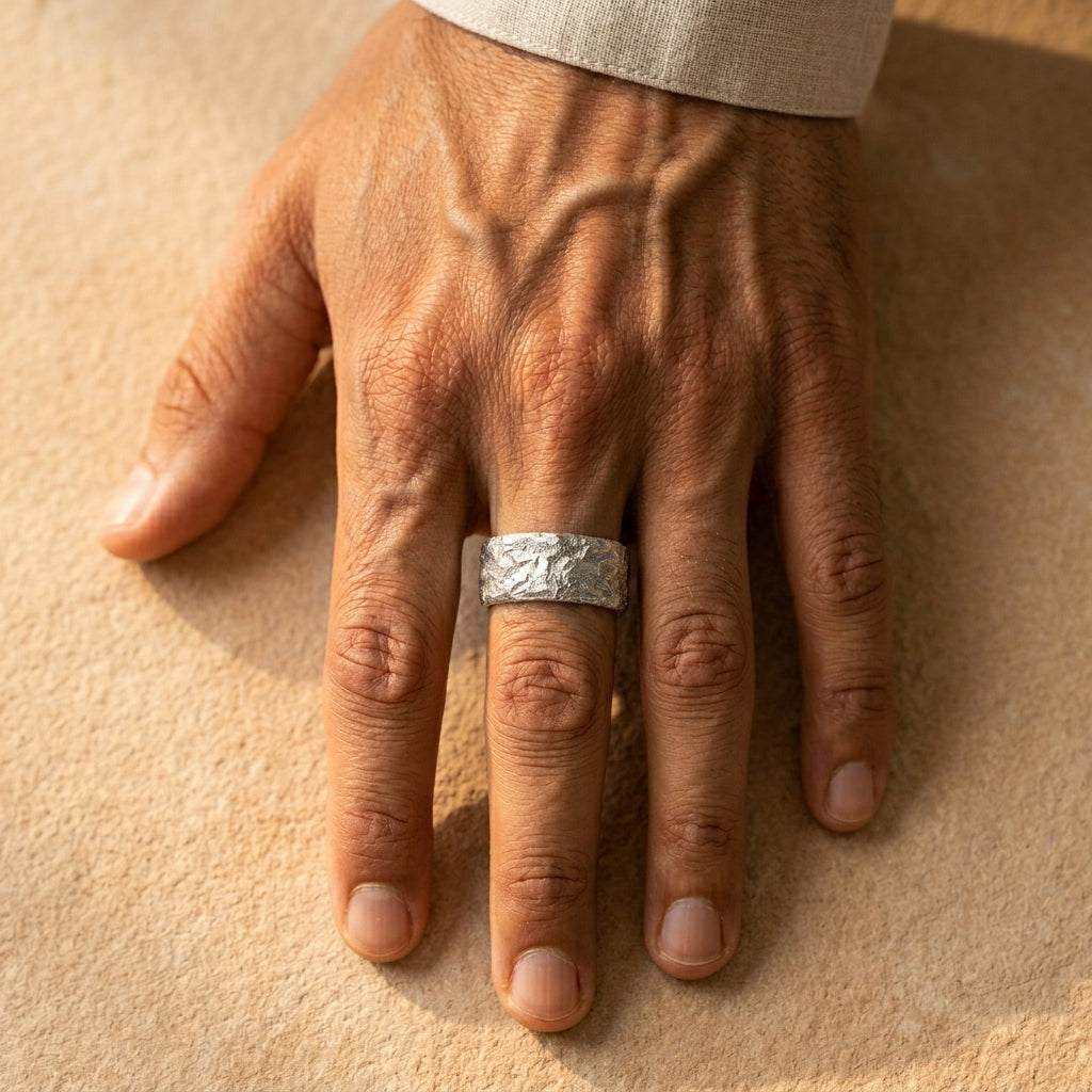 Men's Textured Wrap Ring