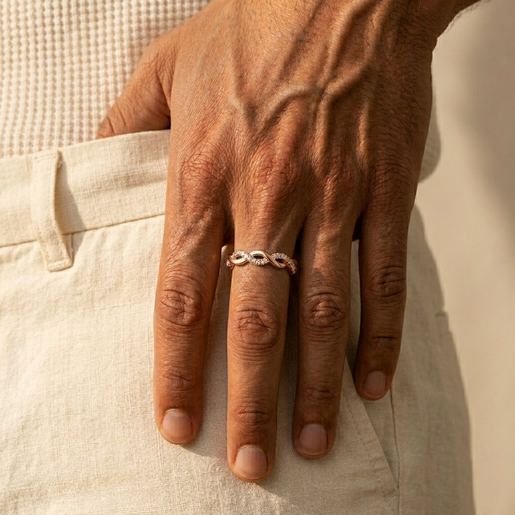 Men's Twisted Crystal Ring