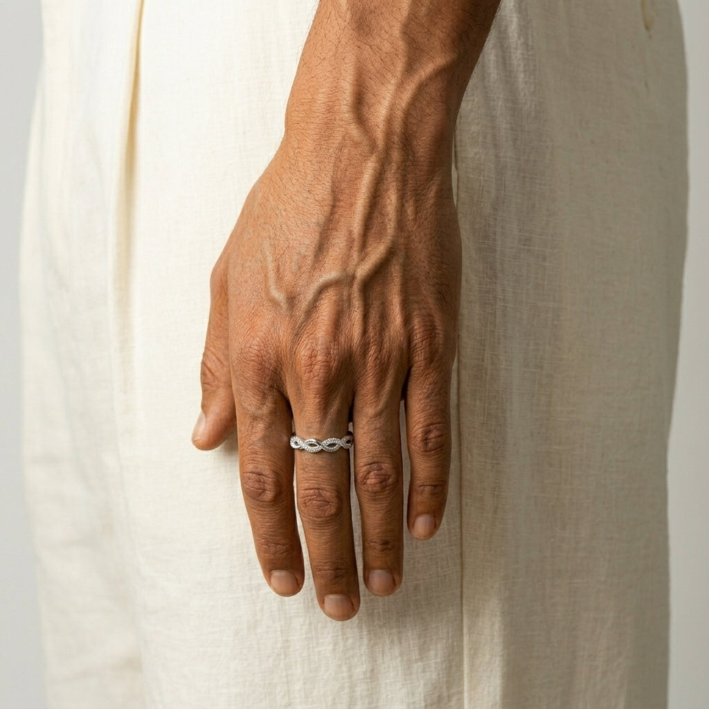 Men's Twisted Crystal Ring