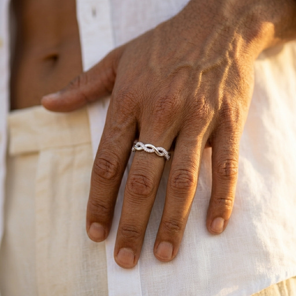 Men's Twisted Crystal Ring