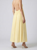 Women's A-Line Maxi Dress with Spaghetti Straps and V-Neck