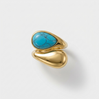 Women's Asymmetric Blue Stone Ring
